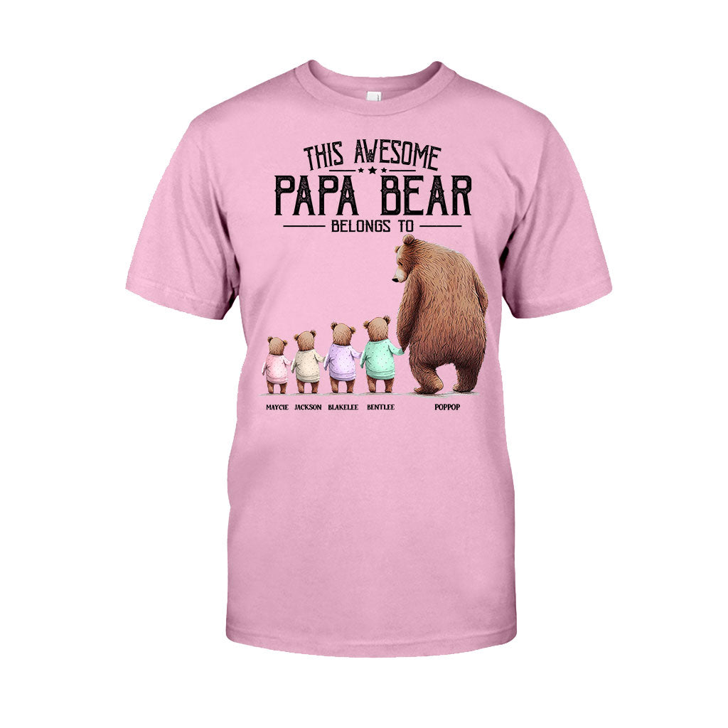 Ce t-shirt et ce sweat à capuche personnalisés « Papa Ours appartient à »