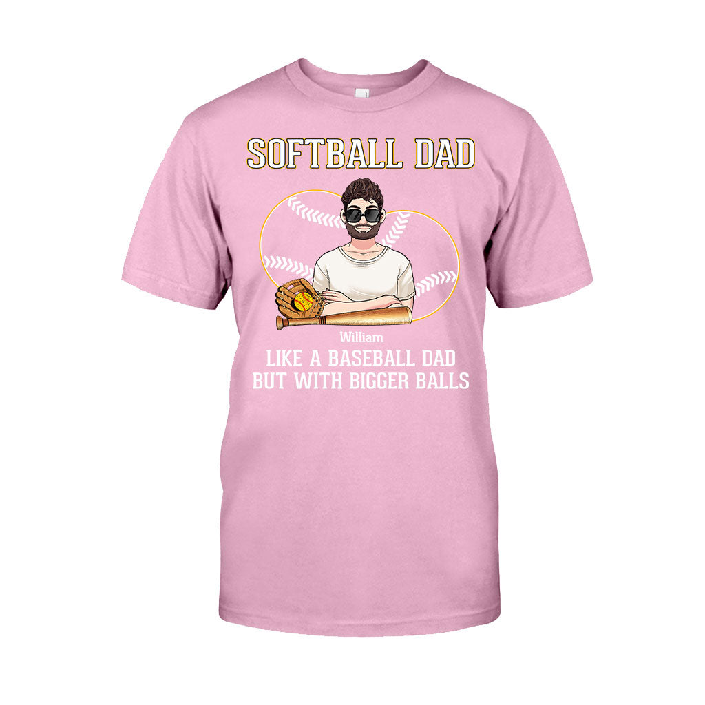Papa de softball, comme un papa de baseball, mais avec des balles plus grosses ! – T-shirt et sweat à capuche de softball personnalisés