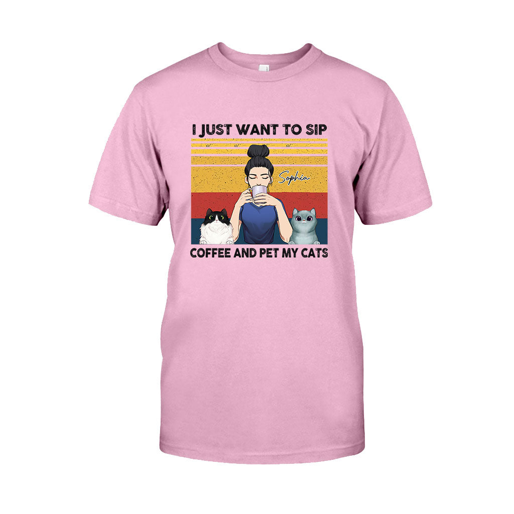 Café pour mamans de chats - T-shirt et sweat à capuche personnalisés pour chats