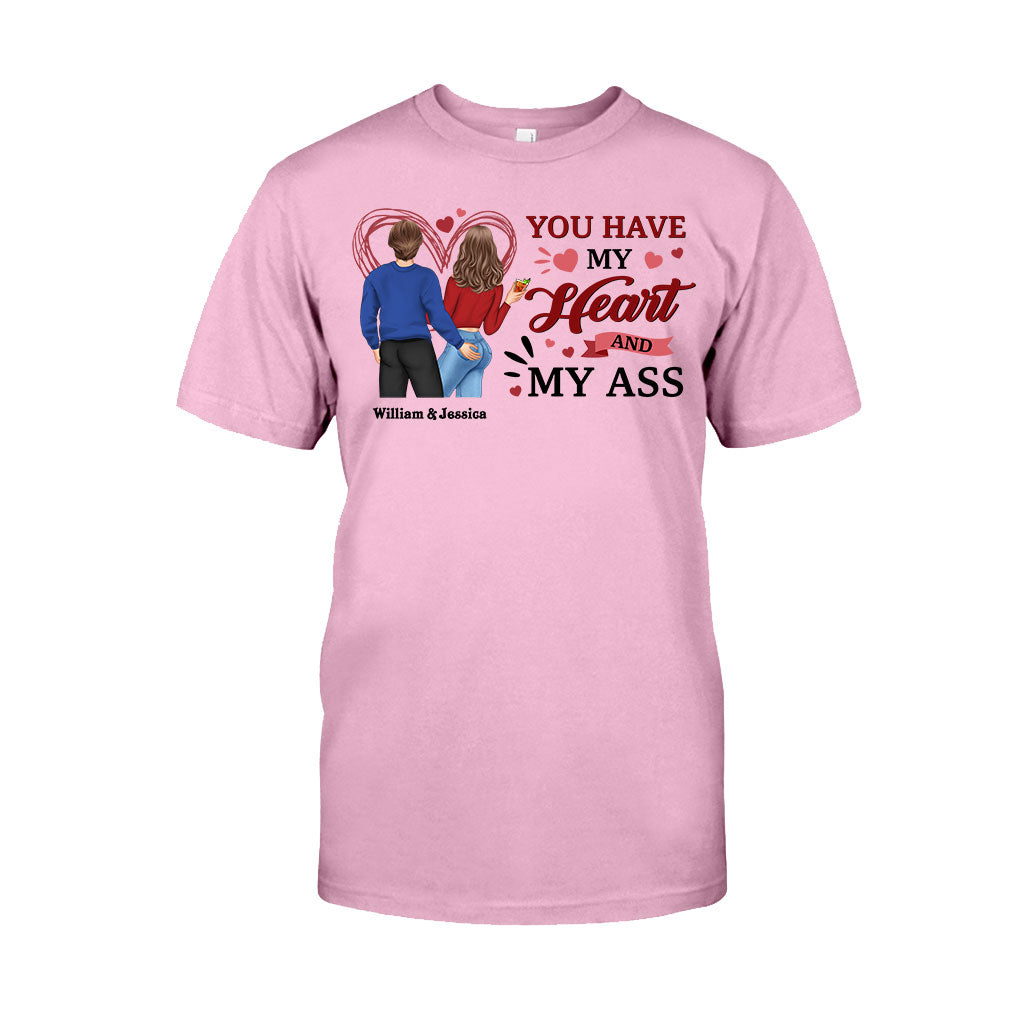 Tu as mon cœur et mes fesses - T-shirt et sweat à capuche personnalisés pour couples
