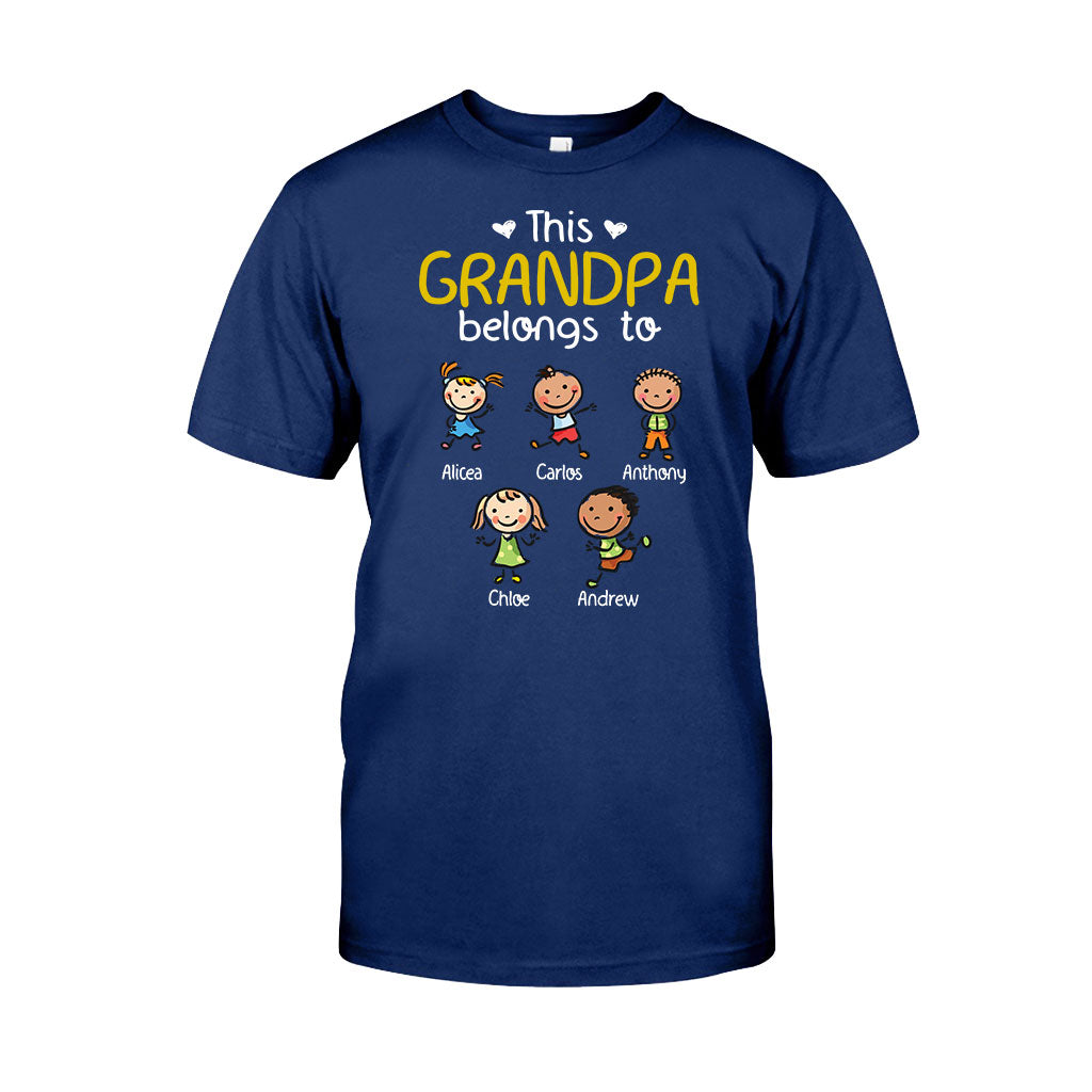 Ce t-shirt et ce sweat à capuche personnalisés « Ce grand-père et cette grand-mère appartiennent à » pour papa
