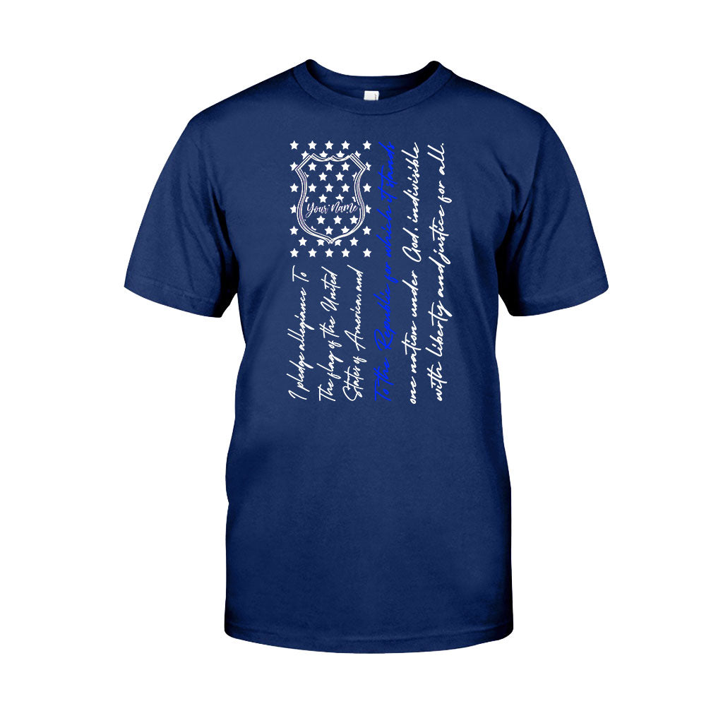 Insigne de police et serment d'allégeance - T-shirt et sweat à capuche personnalisés pour la fête de l'Indépendance