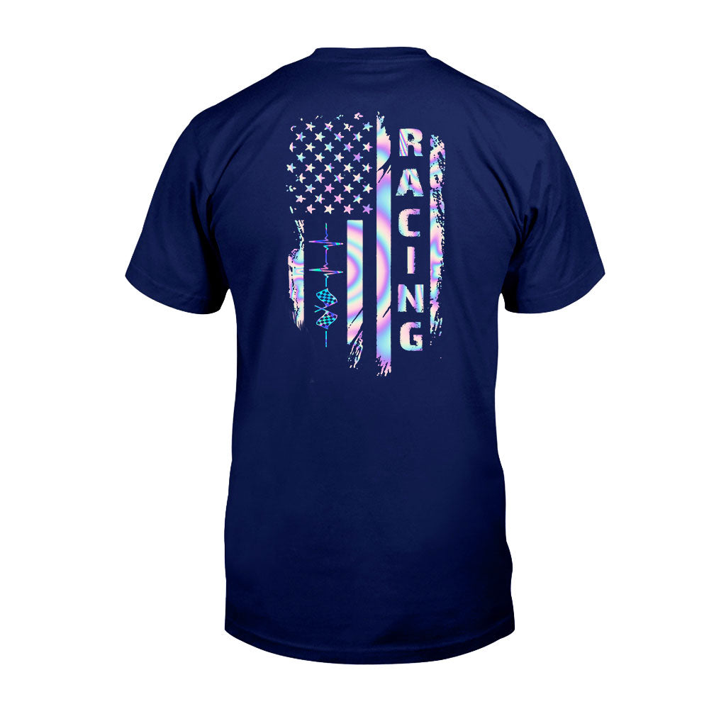 J'adore la course automobile - T-shirt et sweat à capuche personnalisés pour la fête de l'Indépendance