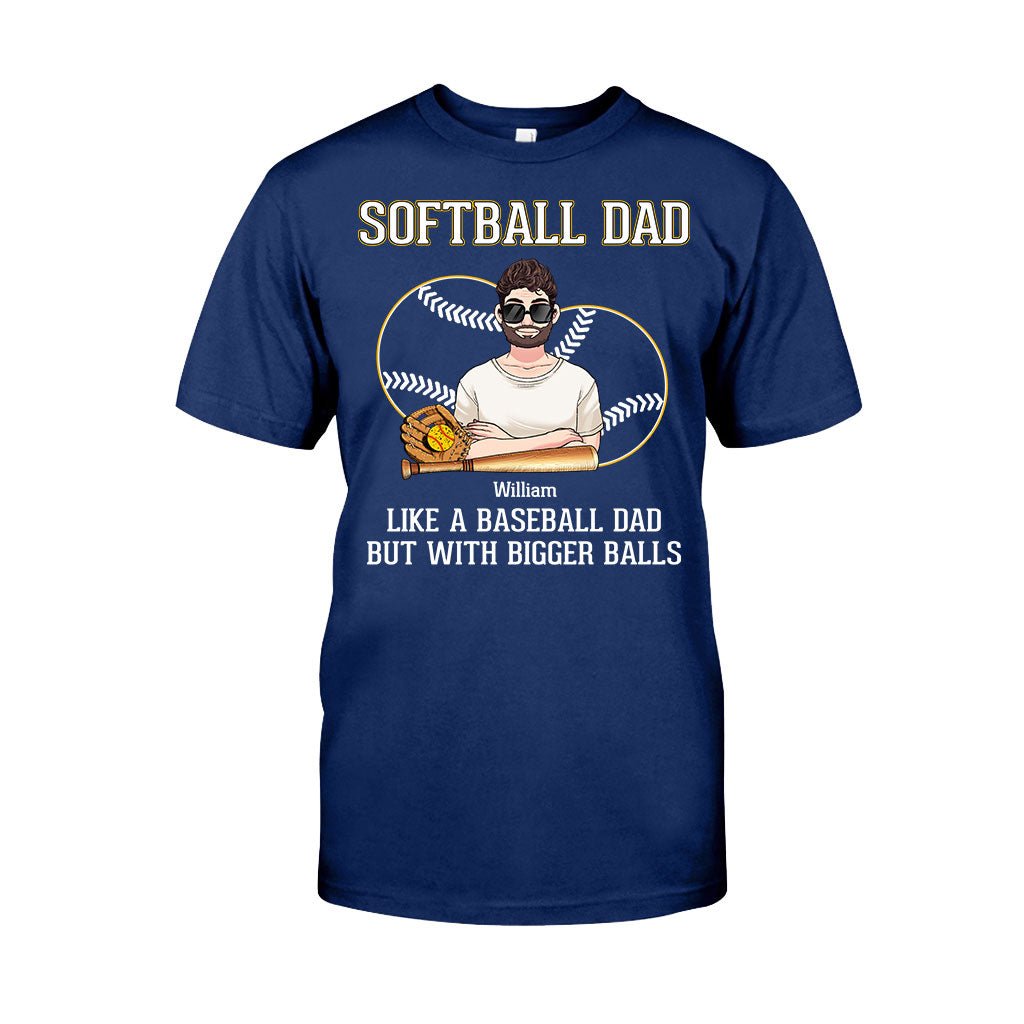 Papa de softball, comme un papa de baseball, mais avec des balles plus grosses ! – T-shirt et sweat à capuche de softball personnalisés