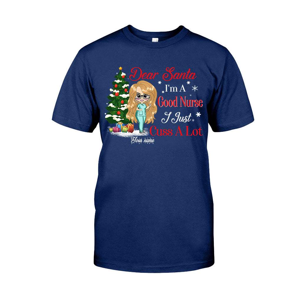 Cher Père Noël, je suis une bonne infirmière - T-shirt et sweat à capuche de Noël personnalisés pour infirmières