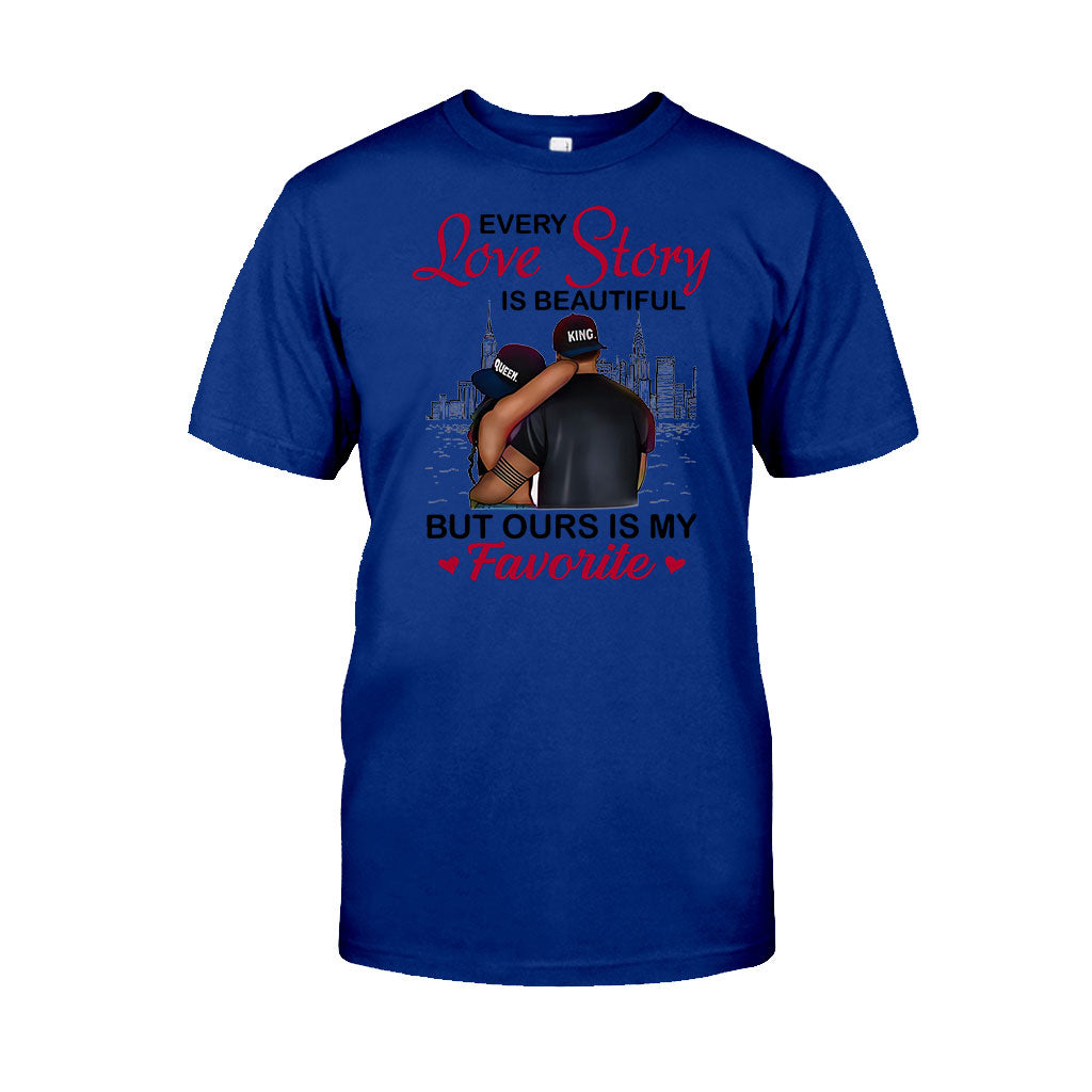 Couple noir - T-shirt et sweat à capuche personnalisés afro-américains 112021