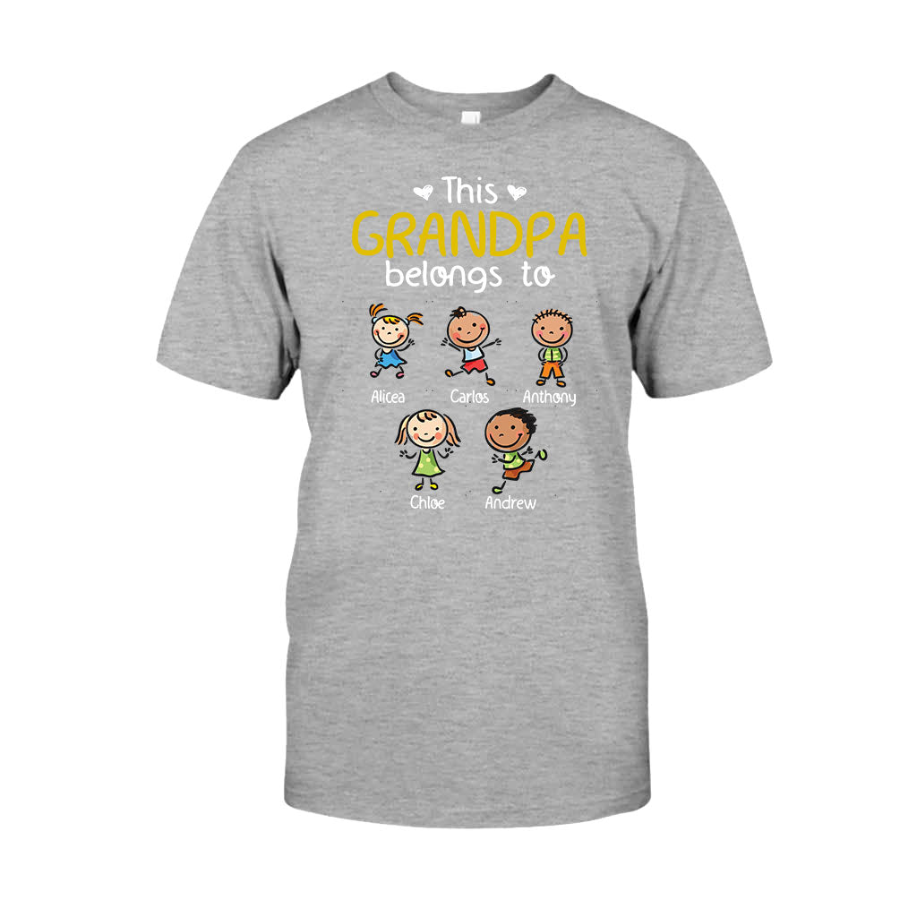 Ce t-shirt et ce sweat à capuche personnalisés « Ce grand-père et cette grand-mère appartiennent à » pour papa