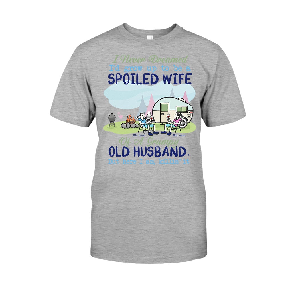Spoiled Wife Camping Couple - Personalized T-shirt and Hoodie