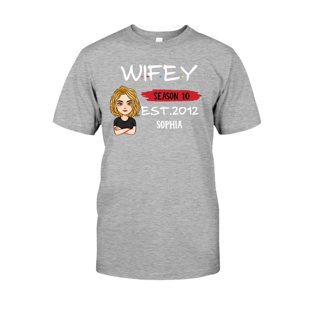 T-shirt et sweat à capuche personnalisés pour couples « Husby Wifey »