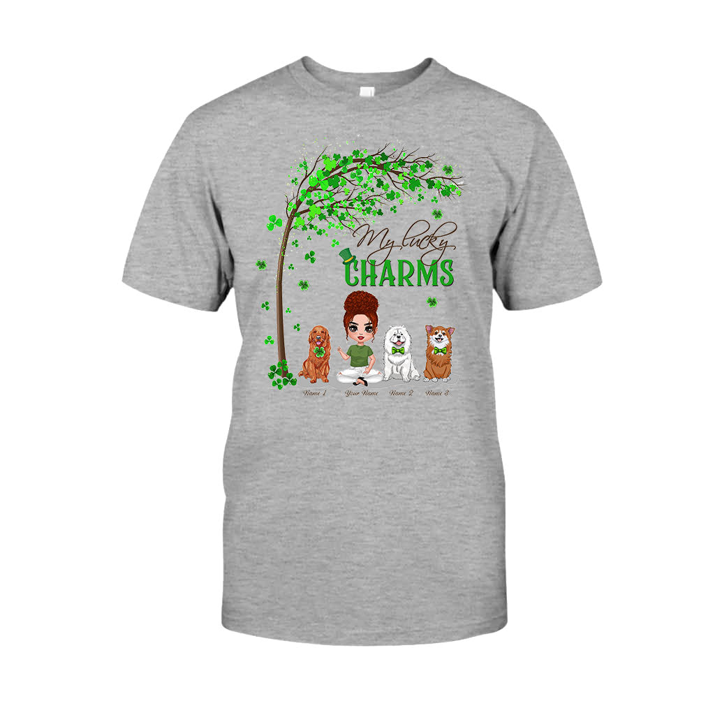 T-shirt et sweat à capuche personnalisés « Chiens et fille irlandais pour la Saint-Patrick » (fête irlandaise).