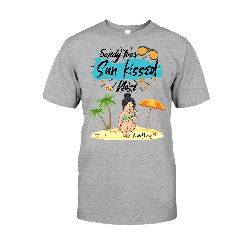T-shirt et sweat à capuche personnalisés « Sandy Toes Sunkissed Nose » pour les amoureux de la mer
