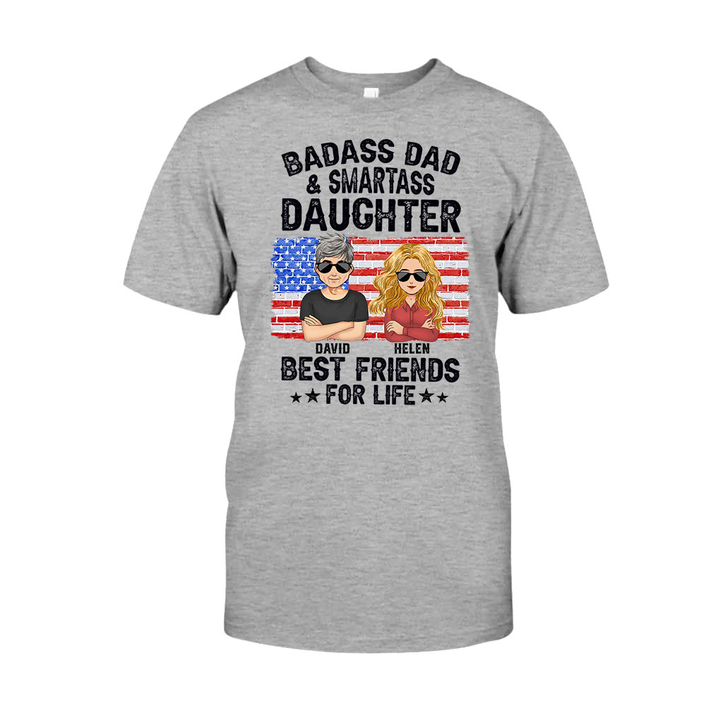 Papa badass et fille insolente, meilleurs amis pour la vie - T-shirt et sweat à capuche personnalisés pour papa