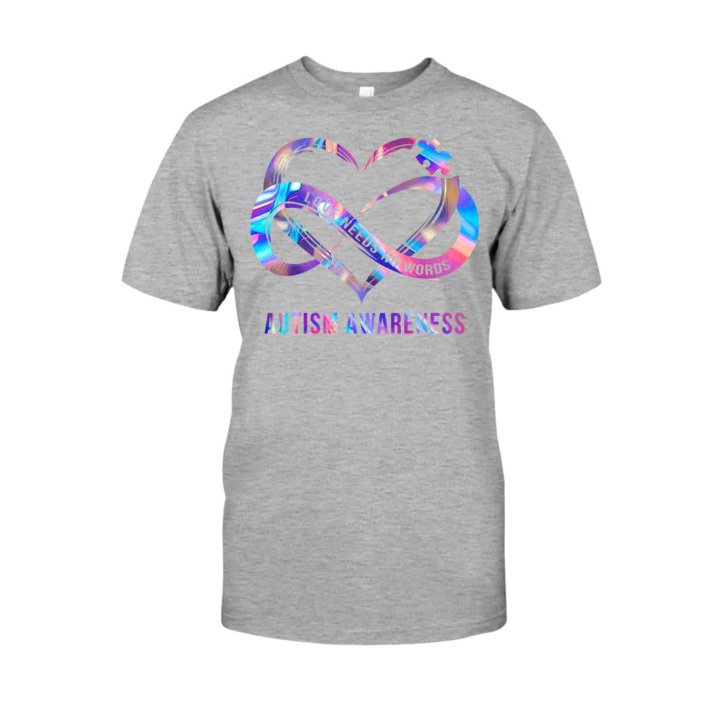 L'amour n'a pas besoin de mots - T-shirt et sweat à capuche de sensibilisation à l'autisme 112021
