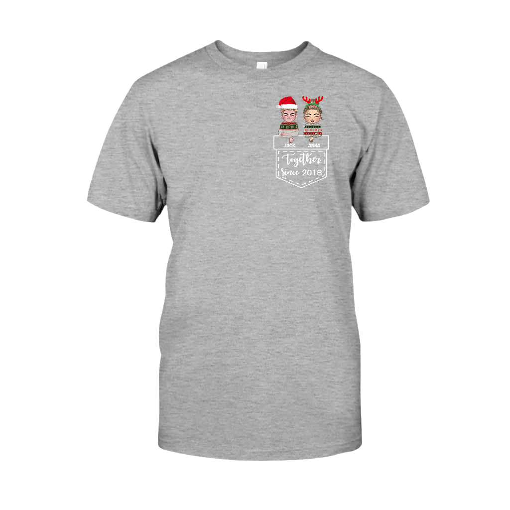 Ensemble - T-shirt et sweat à capuche de Noël personnalisés pour couples