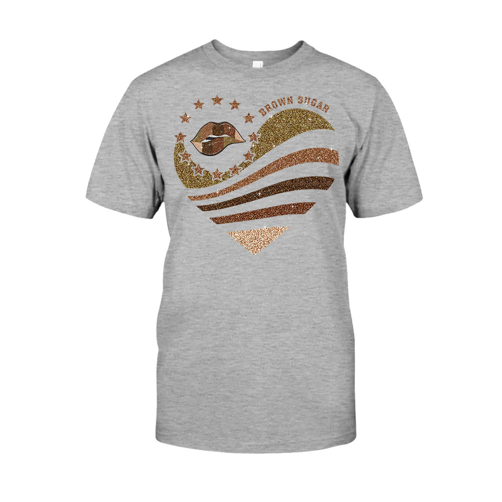 Brown Sugar - African American T-shirt and Hoodie With Faux Glitter Print 112021