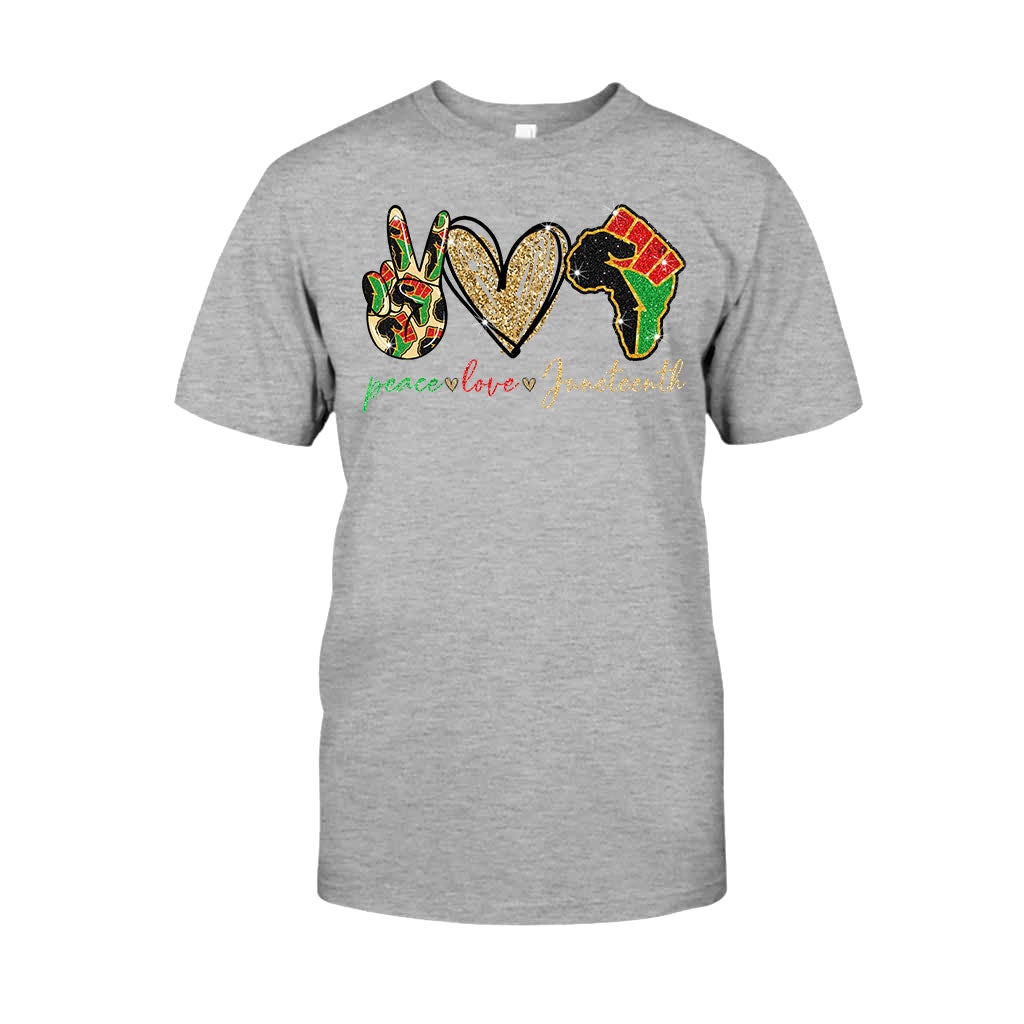 Juneteenth - African American T-shirt and Hoodie With Faux Glitter Print 1121