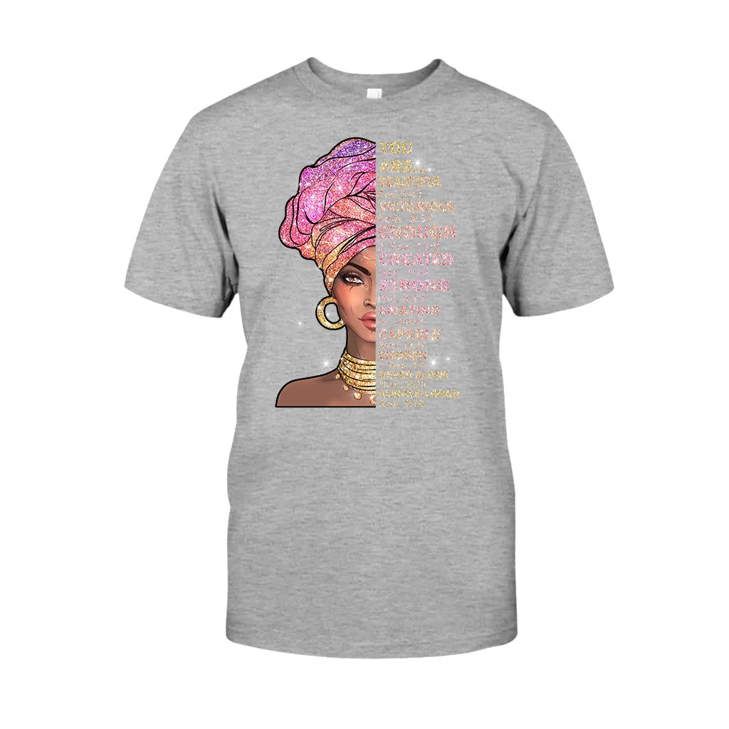 Tu es magnifique - T-shirt et sweat à capuche afro-américains avec imprimé à paillettes imitation 1121