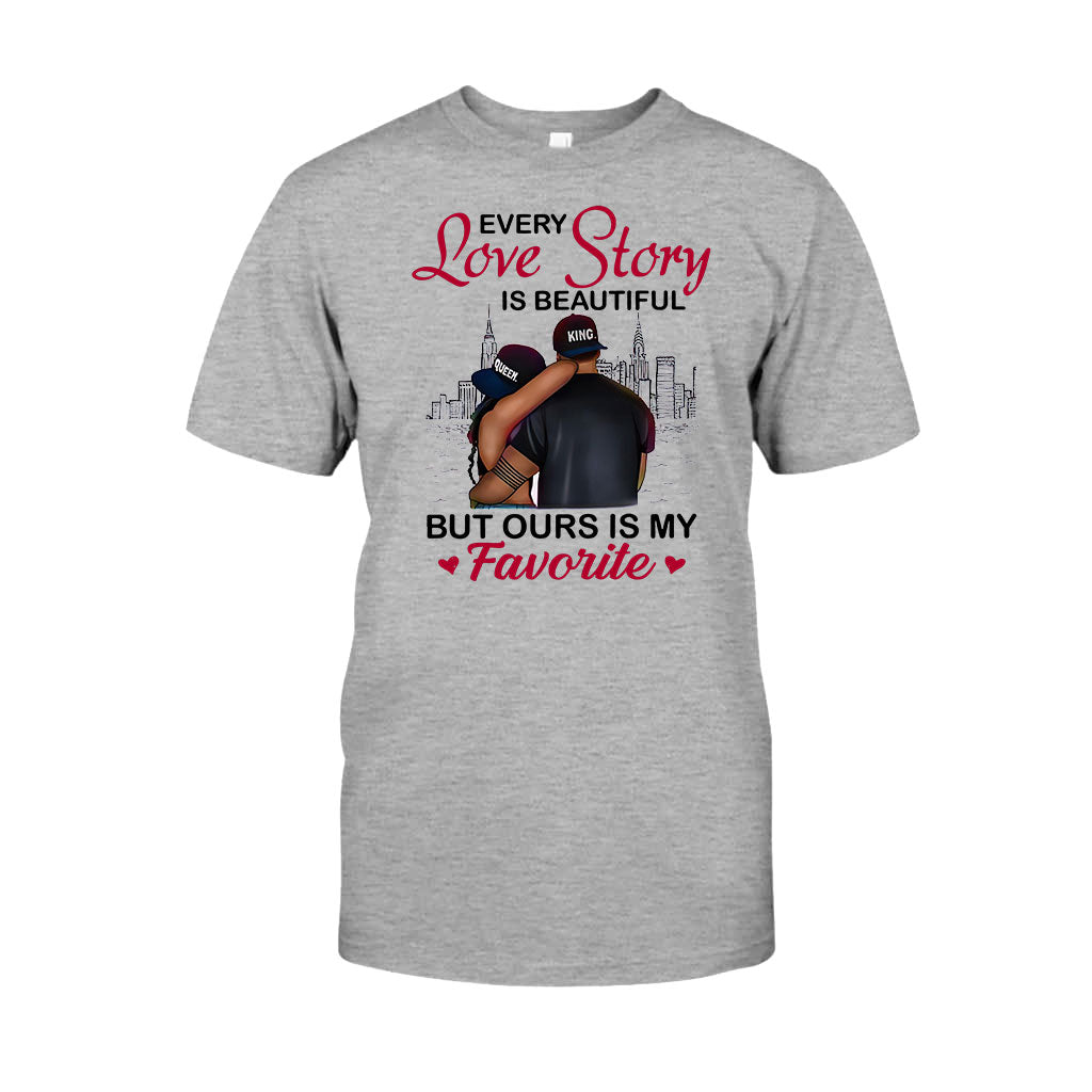 Couple noir - T-shirt et sweat à capuche personnalisés afro-américains 112021