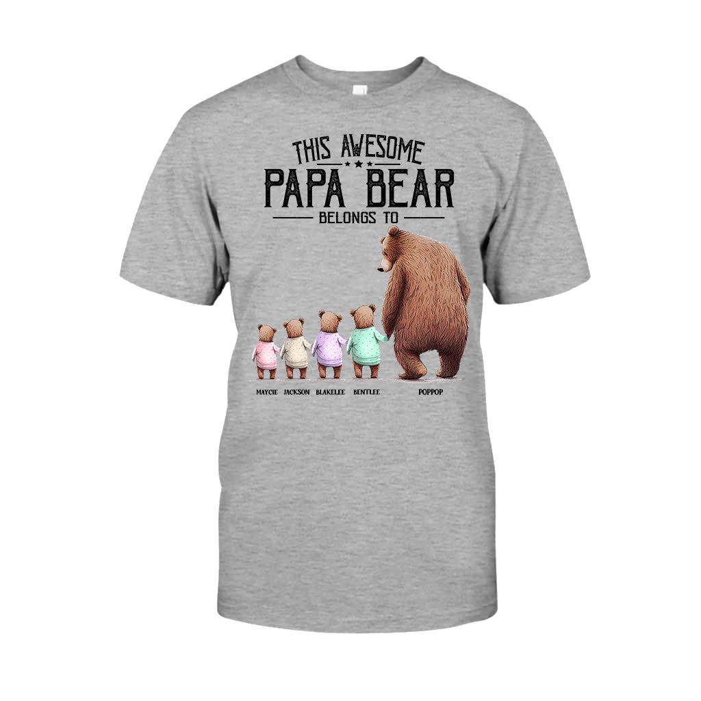 Ce t-shirt et ce sweat à capuche personnalisés « Papa Ours appartient à »