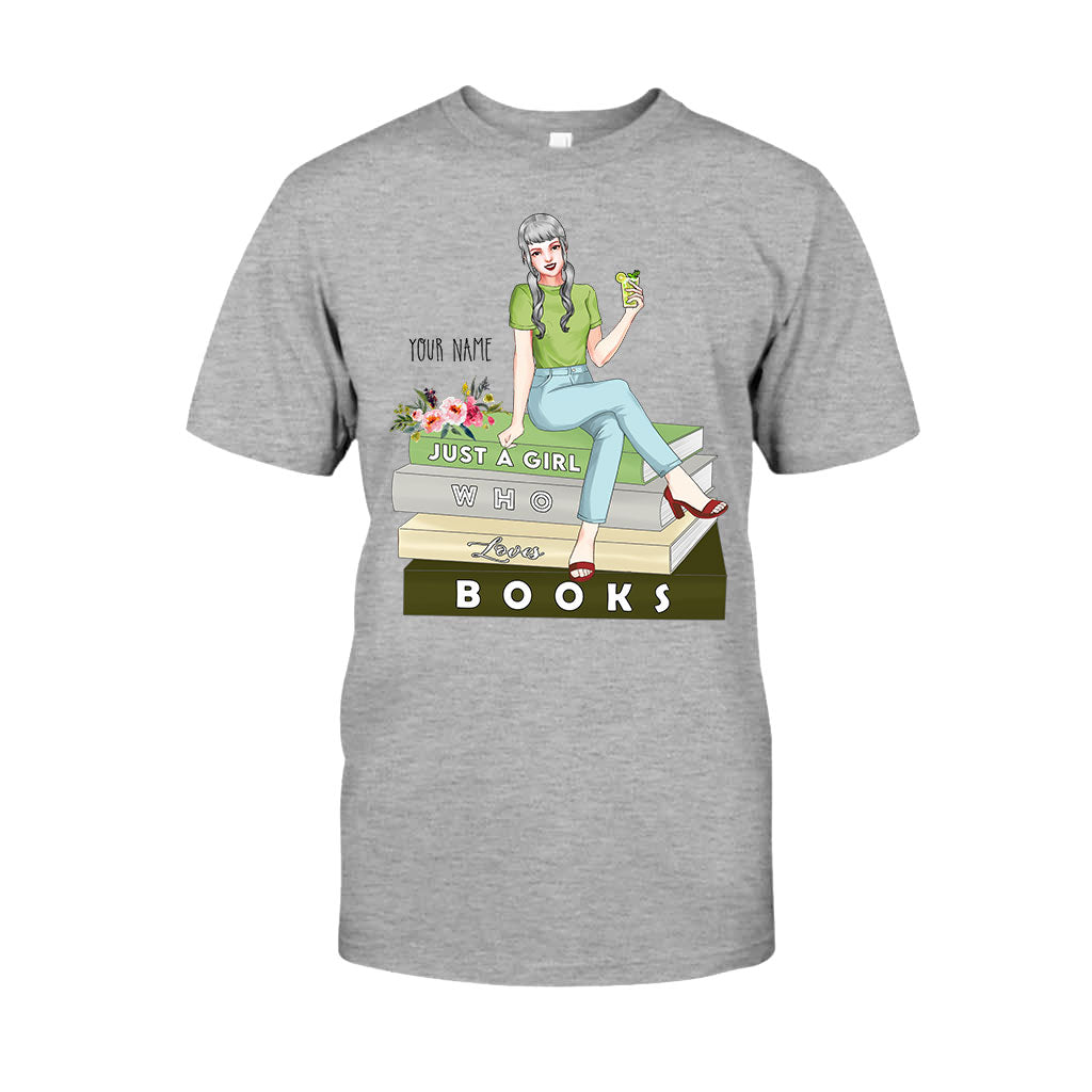Juste une fille qui aime les livres - T-shirt et sweat à capuche personnalisés avec des livres