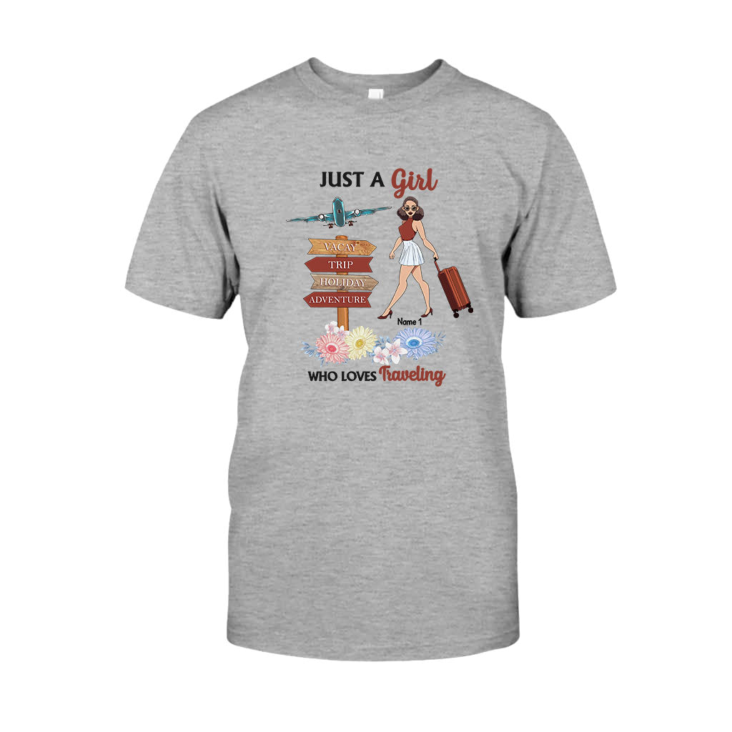 Juste une fille qui aime voyager - T-shirt et sweat à capuche personnalisés