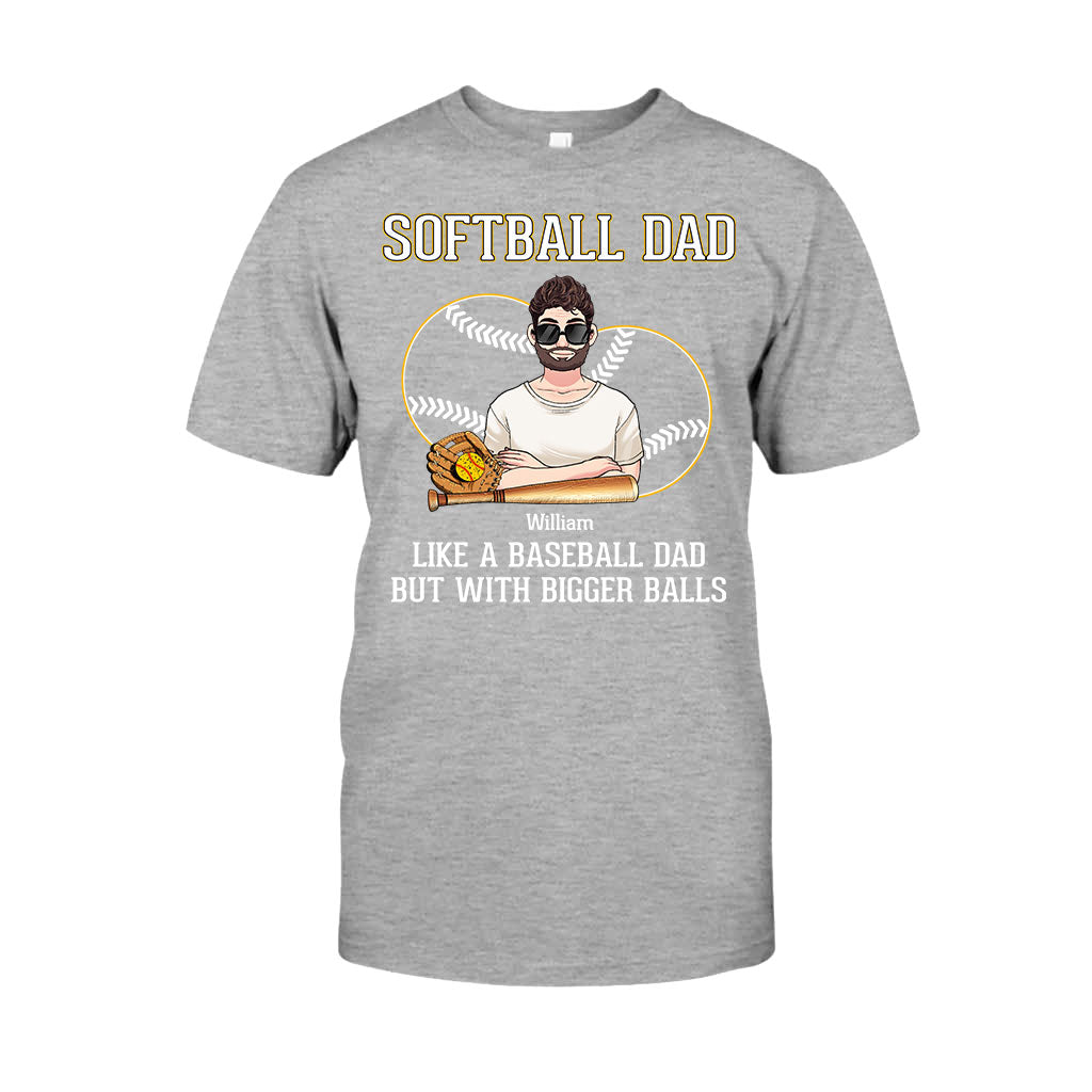 Papa de softball, comme un papa de baseball, mais avec des balles plus grosses ! – T-shirt et sweat à capuche de softball personnalisés