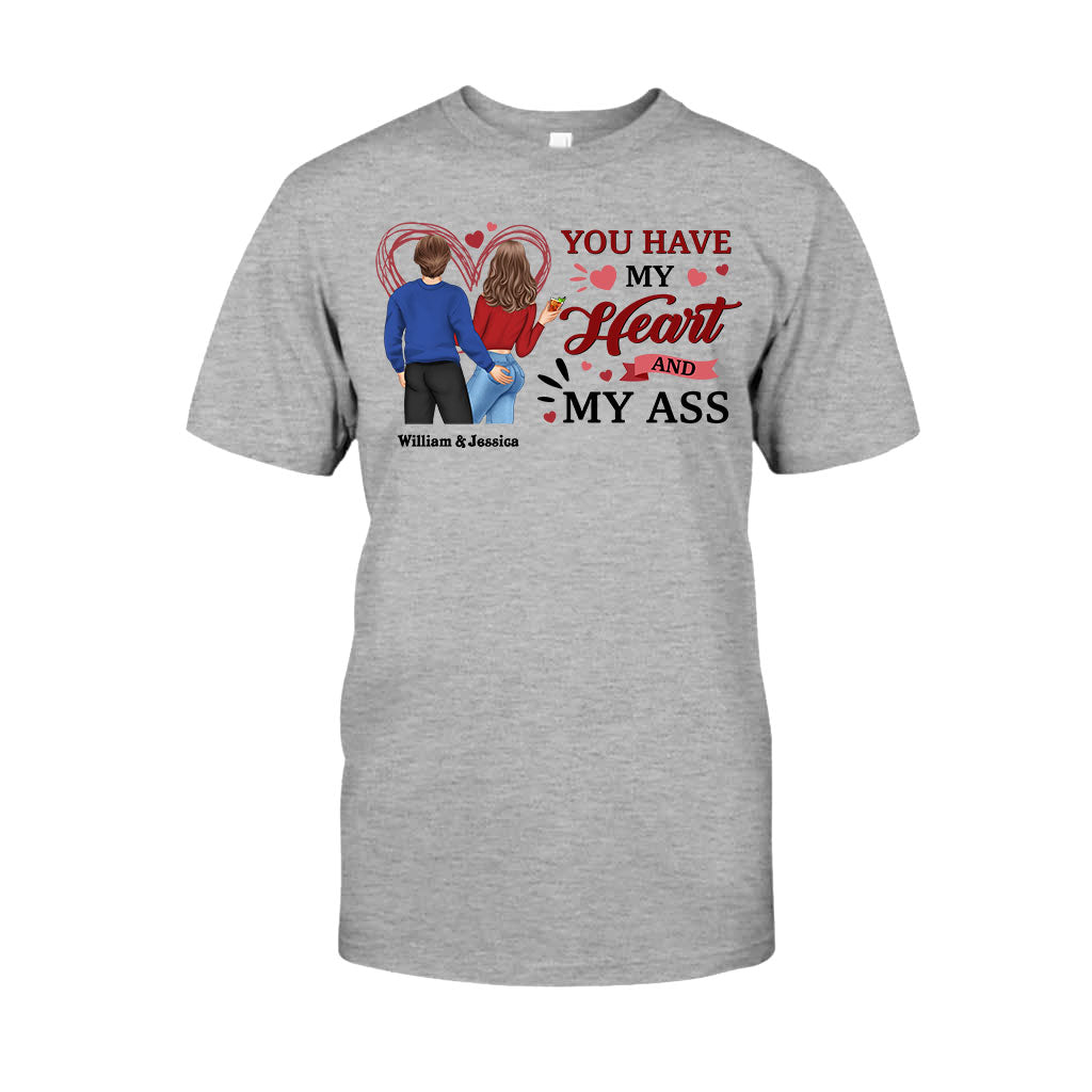 Tu as mon cœur et mes fesses - T-shirt et sweat à capuche personnalisés pour couples