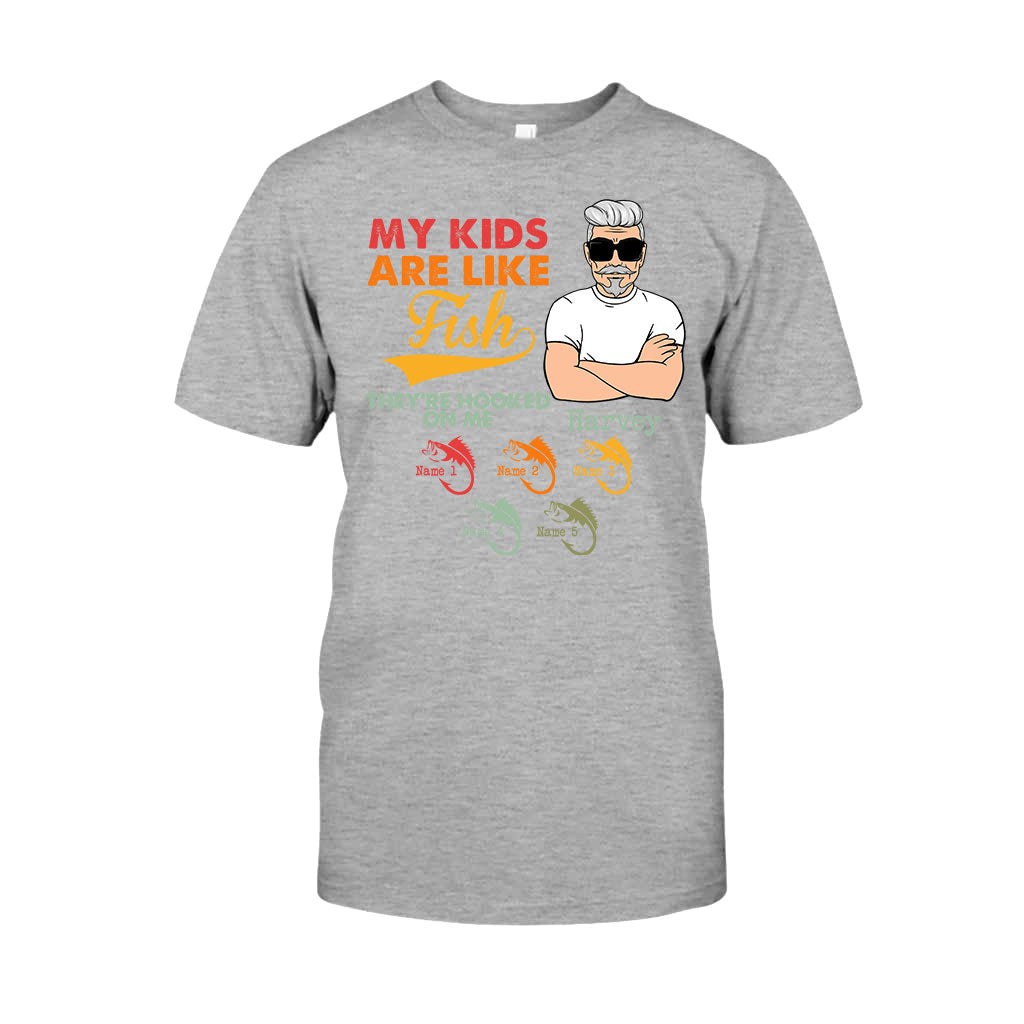 Mes enfants sont comme des poissons - T-shirt et sweat à capuche personnalisés pour la fête des pères sur le thème de la pêche