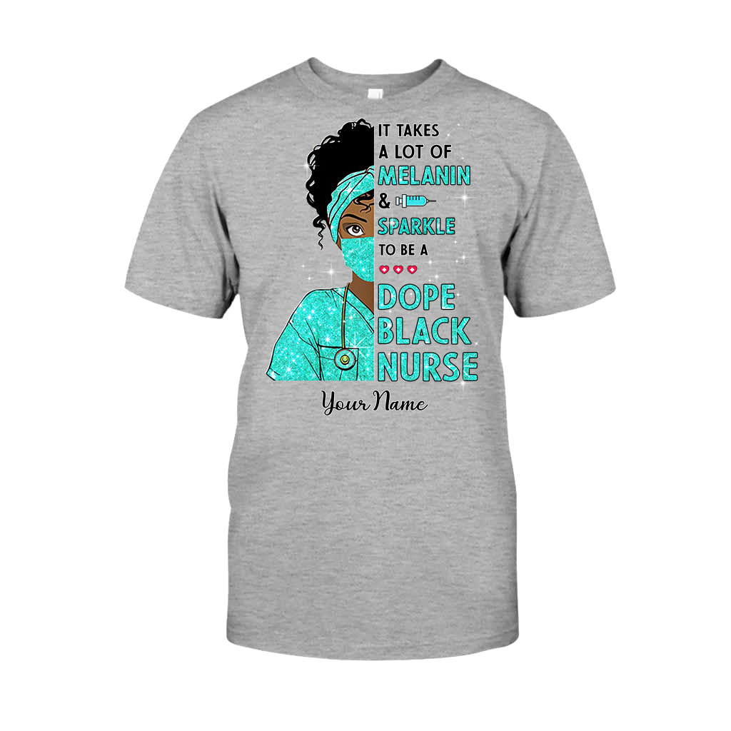 Il faut beaucoup de mélanine et d'éclat - T-shirt et sweat à capuche personnalisés pour infirmière avec imprimé à faux paillettes