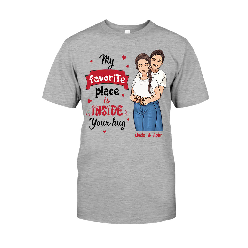Mon endroit préféré, c'est dans tes bras - T-shirt et sweat à capuche personnalisés pour couples