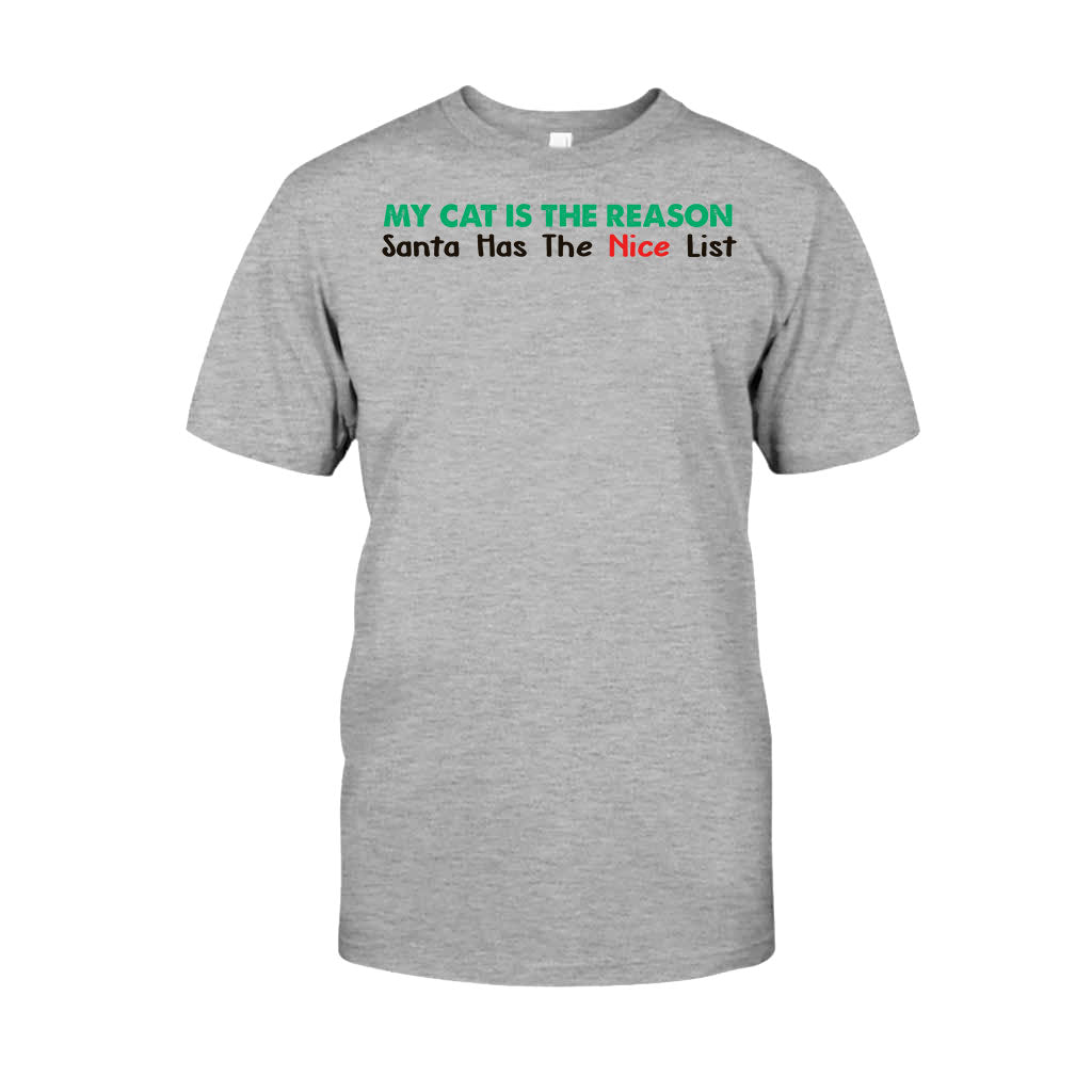 C'est à cause de mon chat que le Père Noël a la liste des vilains - T-shirt et sweat à capuche de Noël personnalisés