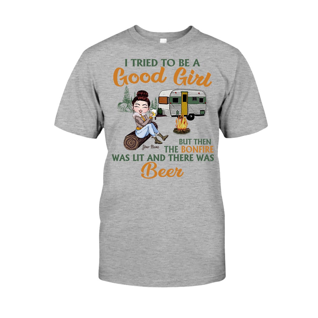 J'ai essayé d'être une gentille fille, mais le feu de camp - T-shirt et sweat à capuche de camping personnalisés
