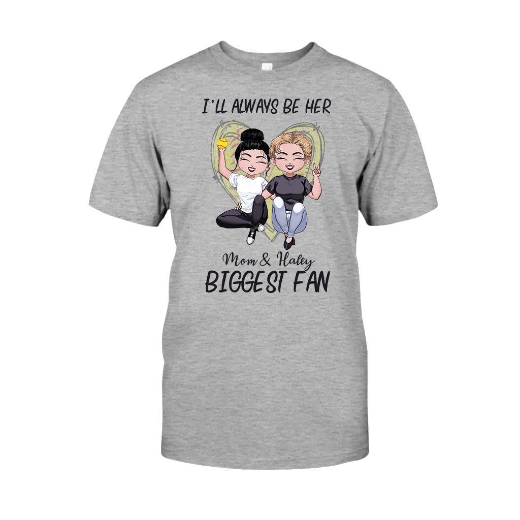 Sois toujours la plus grande fan - T-shirt et sweat à capuche de softball personnalisés pour la fête des mères