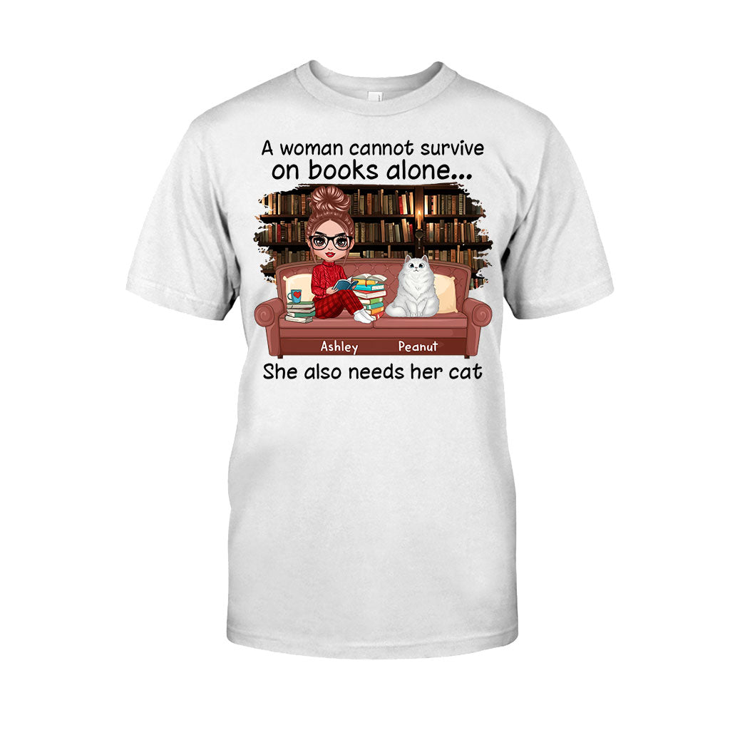 Livres et chats - T-shirt et sweat à capuche personnalisés avec motif de livre