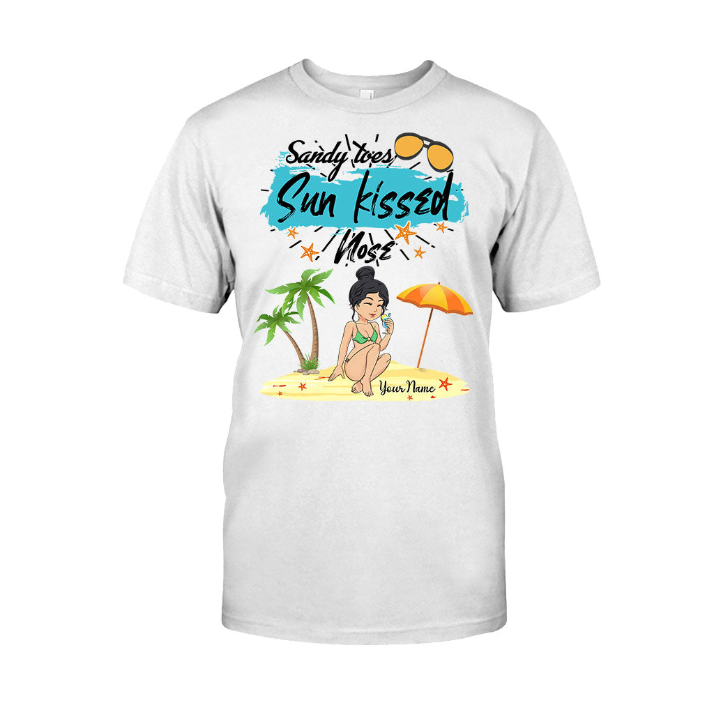 T-shirt et sweat à capuche personnalisés « Sandy Toes Sunkissed Nose » pour les amoureux de la mer