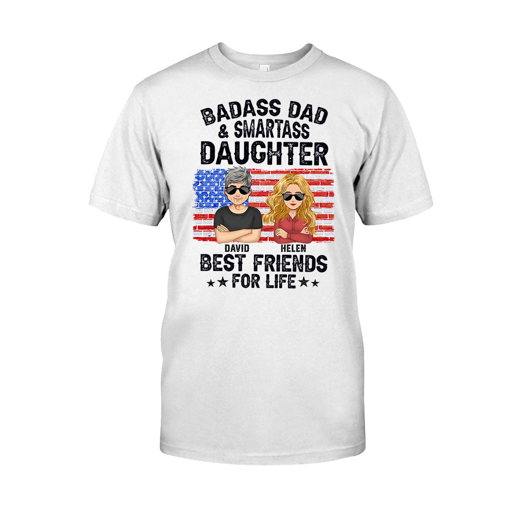 Papa badass et fille insolente, meilleurs amis pour la vie - T-shirt et sweat à capuche personnalisés pour papa