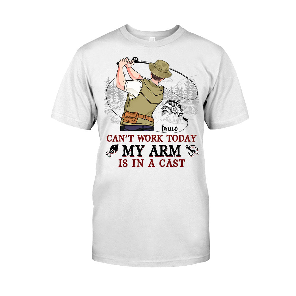 Je ne peux pas travailler aujourd'hui, j'ai le bras plâtré - T-shirt et sweat à capuche de pêche personnalisés