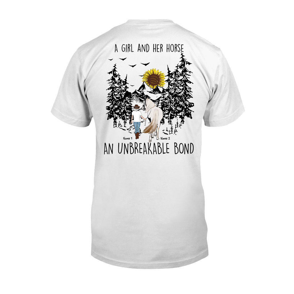 Une fille et son cheval - T-shirt et sweat à capuche personnalisés avec motif cheval