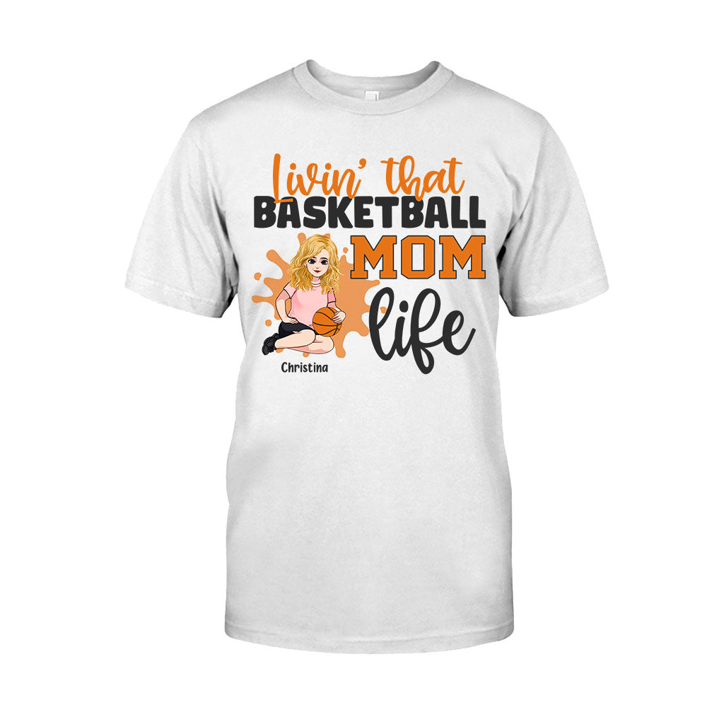 Vivre pleinement sa vie de maman - T-shirt et sweat à capuche personnalisés pour la fête des mères, sur le thème du basketball