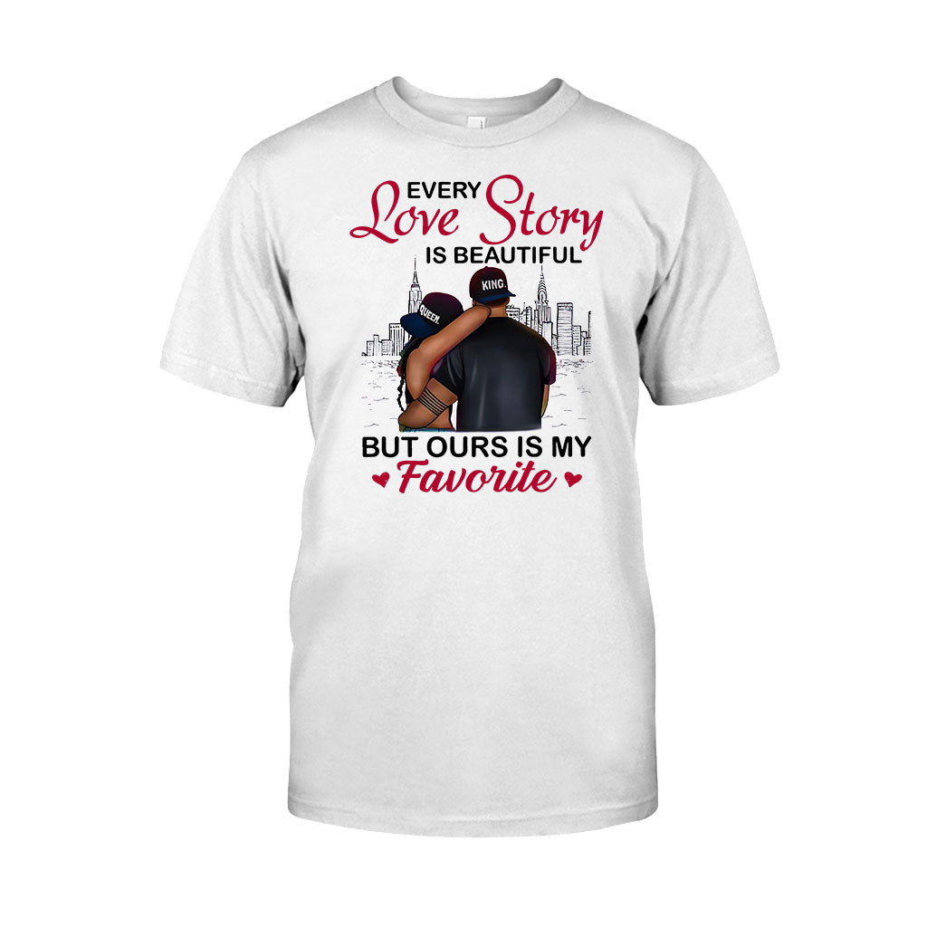 Couple noir - T-shirt et sweat à capuche personnalisés afro-américains 112021