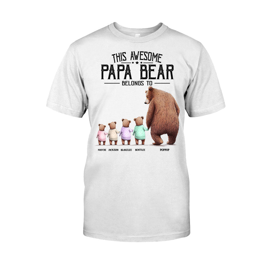 Ce t-shirt et ce sweat à capuche personnalisés « Papa Ours appartient à »