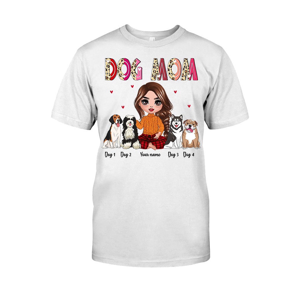Maman et grand-mère assises avec le chien - T-shirt et sweat à capuche personnalisés pour chien