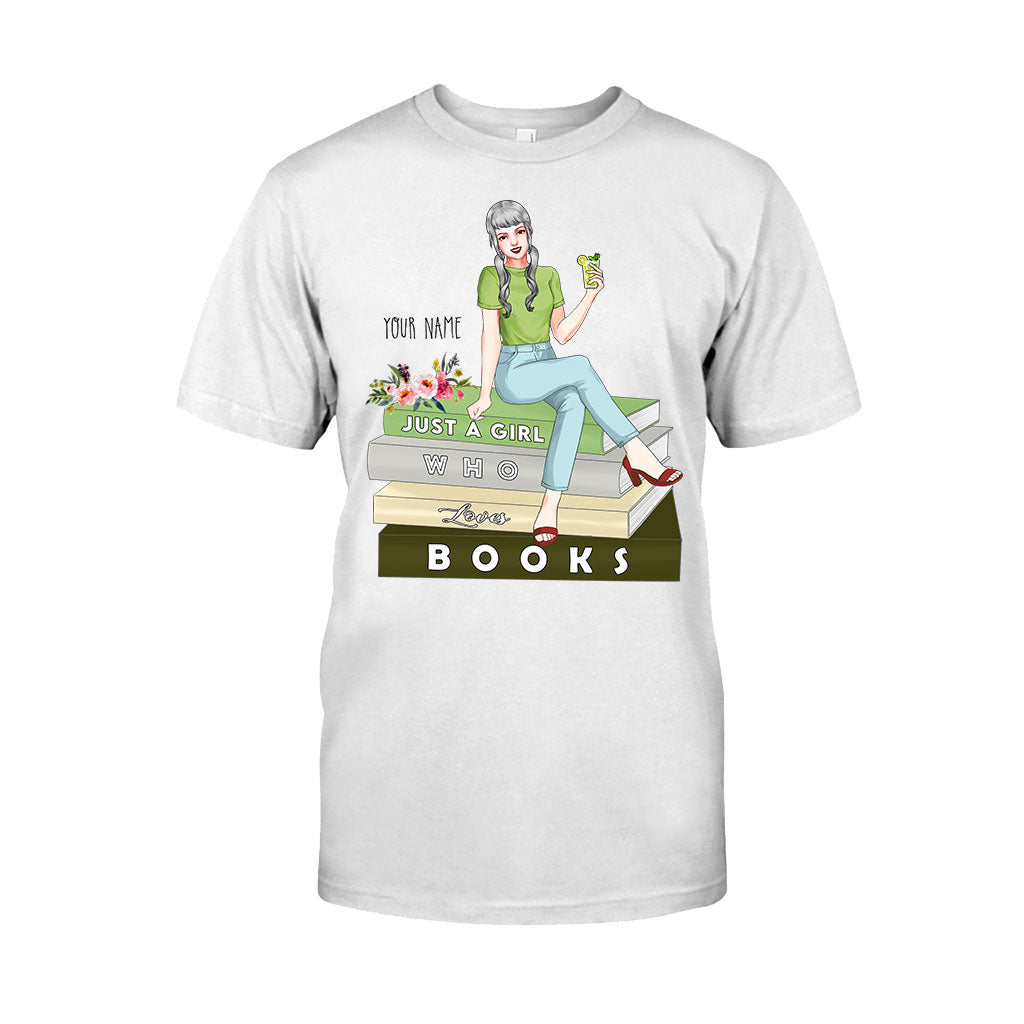 Juste une fille qui aime les livres - T-shirt et sweat à capuche personnalisés avec des livres