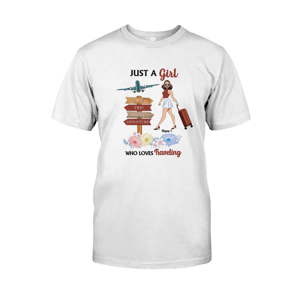 Juste une fille qui aime voyager - T-shirt et sweat à capuche personnalisés