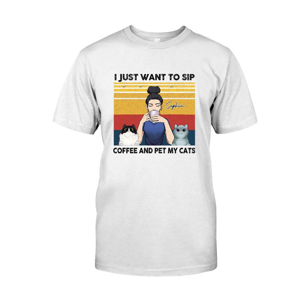 Café pour mamans de chats - T-shirt et sweat à capuche personnalisés pour chats