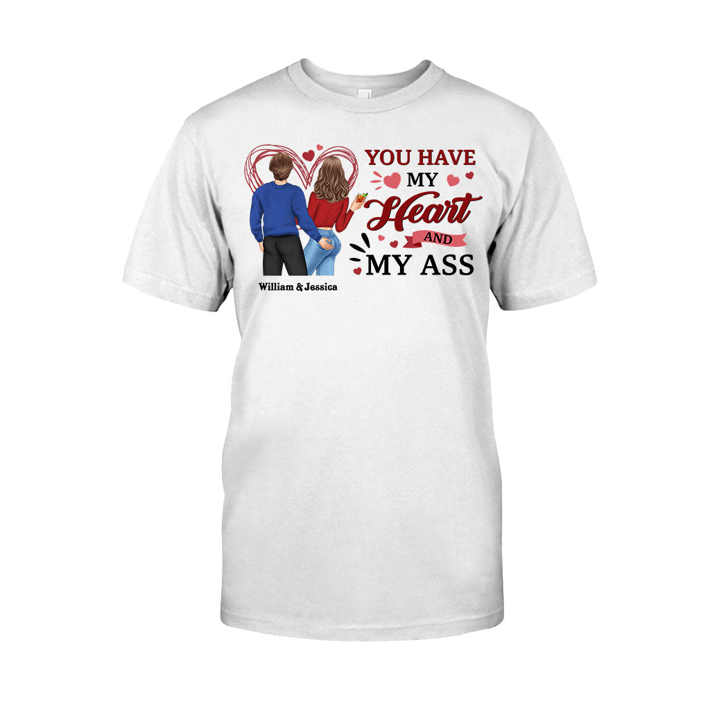 Tu as mon cœur et mes fesses - T-shirt et sweat à capuche personnalisés pour couples