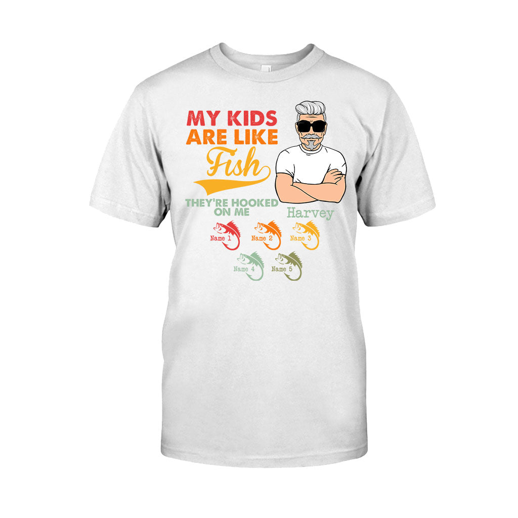 Mes enfants sont comme des poissons - T-shirt et sweat à capuche personnalisés pour la fête des pères sur le thème de la pêche