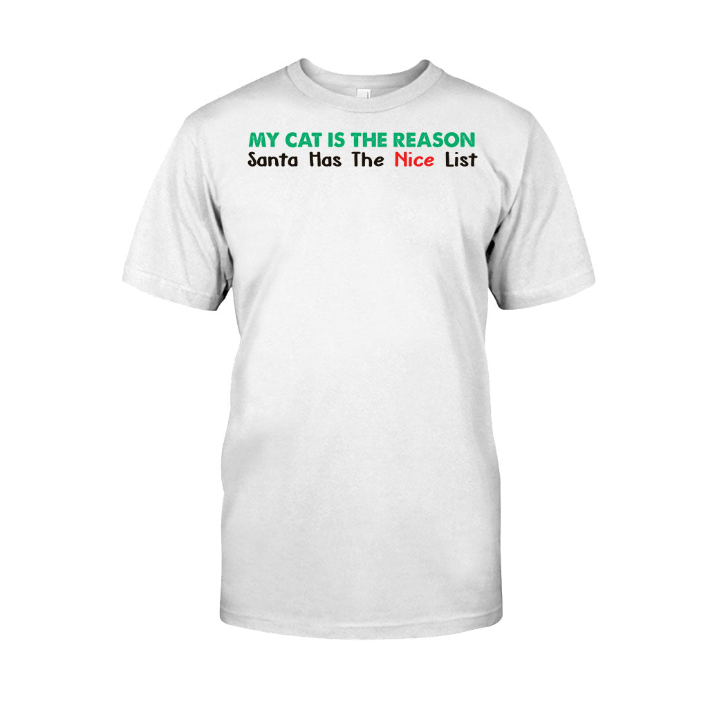 C'est à cause de mon chat que le Père Noël a la liste des vilains - T-shirt et sweat à capuche de Noël personnalisés