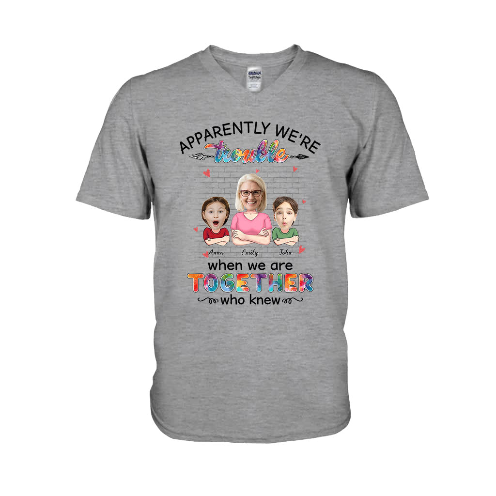 Apparemment, on est des chenapans quand on est ensemble - Cadeau pour grand-mère, grand-mère, petite-fille, petit-fils - T-shirt et sweat à capuche personnalisés