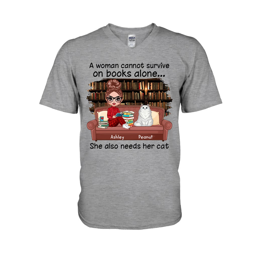 Livres et chats - T-shirt et sweat à capuche personnalisés avec motif de livre